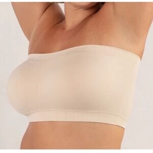 Truekind Convertible Strapless Bandeau Bra Nude Beige Adjustable Straps Padded